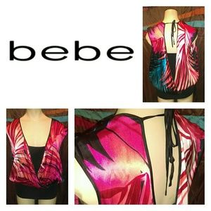 bebe Cami with Silk Tropical Overlay
